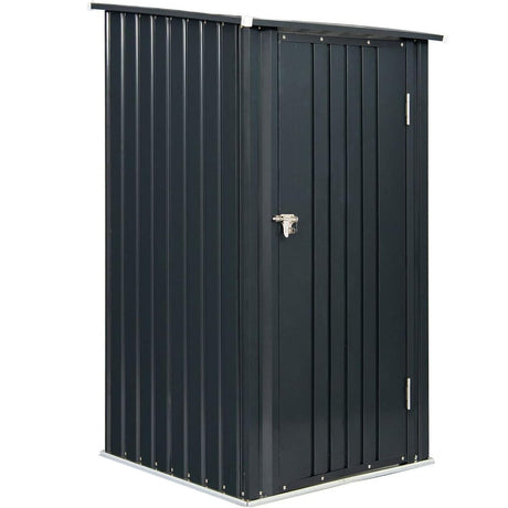 Outdoor Storage Shed, 3 x 3 FT Metal Steel Garden Shed with Single Lockable Door, Small Shed Outdoor Steel Utility Tool Shed for Backyard Patio Garden Lawn, Grey 4ever2buy