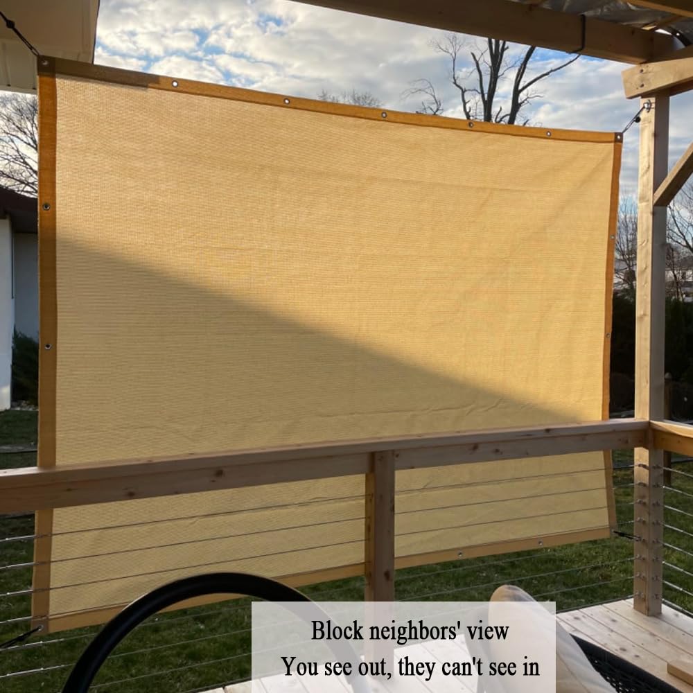 Vocray 90% Shade Cloth for Patio, 8X15 Ft Pergola Shade Cover, Sun Shade Sail for Beach, Deck, Porch, Balcony, Gazebo, Outdoor Shade for Garden, Carport, Pool. Vocray