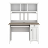 Bush Furniture Salinas Computer Desk with Hutch | Study Table with Drawers, Cabinets & Pullout Keyboard/Laptop Tray | Modern Home Office Desk in Pure White and Shiplap Gray | Work Desk with Storage Bush Business Furniture