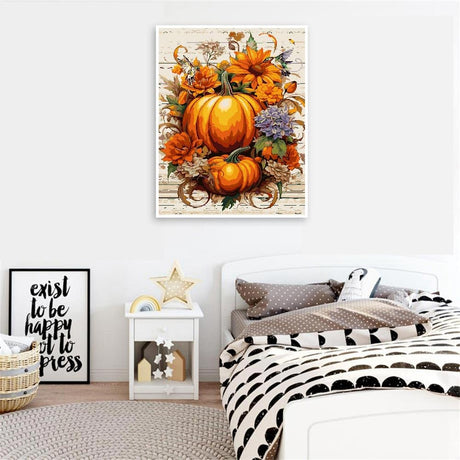 Eiazuiks Thanksgiving Paint by Number for Adults. Thanksgiving Paint by Numbers for Adults Beginner Drawing Paintwork with 3 Paintbrushes Paint Canvas Oil Painting Pumpkin 20” x 16” Eiazuiks