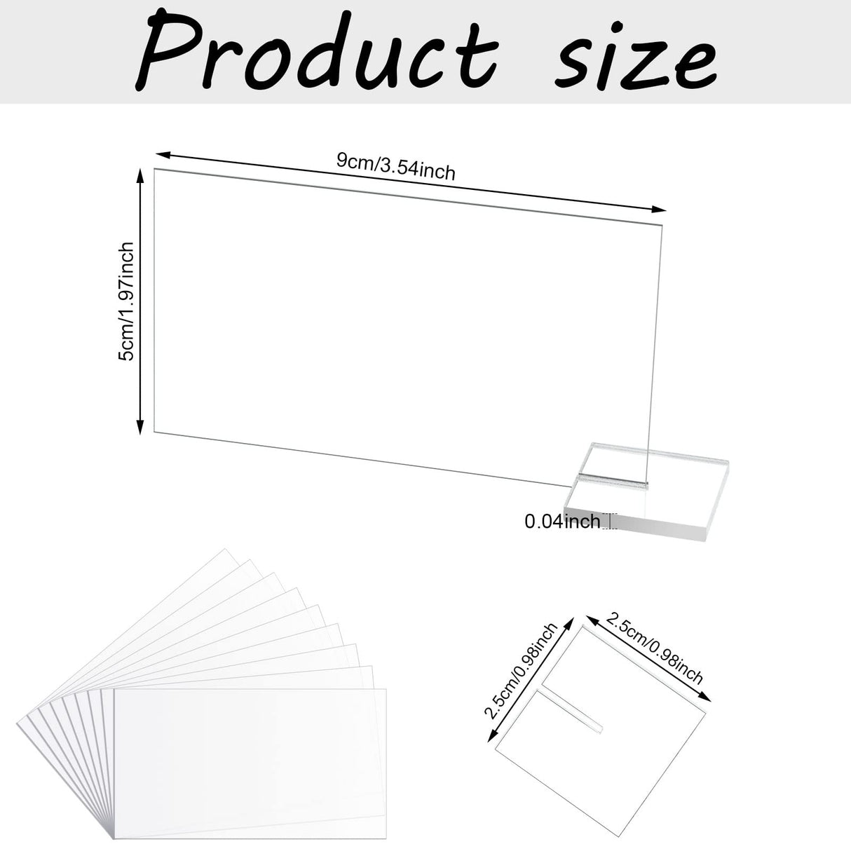 48 Clear Acrylic Place Cards Mini Clear Acrylic Table Place Card Acrylic Signs for Wedding Blank Plate Seating Chart Card for Table Numbers Sublimation Handwritten Name DIY Decor(Rectangle Style) Yalikop