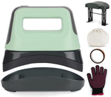 Gimify Hat Press Machine, 3 Heating Levels Mini Heat Press with 6.3"x3.4" Ceramic-Coated Heat Plate, Curved with Safety Base & Auto-Off, Portable Black-Green Gimify