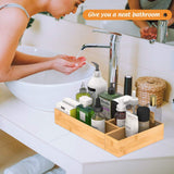 Bamboo Drawer Organizer Utensil Holder for Kitchen, Small Wood Silverware Storage Organizer, Stackable Box Tray for Cutlery, Flatware, Bathroom Caddy for Makeup, Perfume, Jewelry, 6x3x2.5 Inch Bambloom