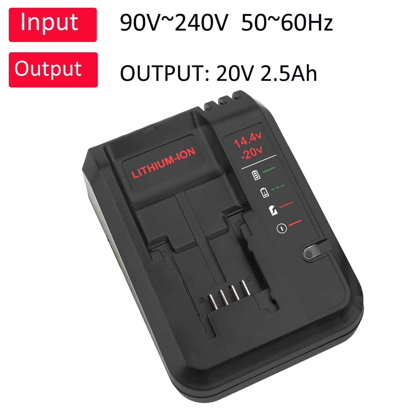 20V Lithium Battery Fast Charger Compatible with Black and Decker 20V Lithium Battery LBXR20 LBXR2020 LB2X4020 and Porter Cable 20V Lithium Battery PCC680L PCC681L PCC682L PCC685L PCC685LP-1  - WoodArtSupply