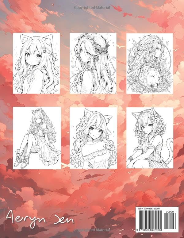 Anime Coloring Book: Zodiac Leo: Manga Art & Anime Enthusiasts Stress Relief Adult Coloring (Anime Zodiac Signs) Majosta