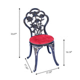 Mandolin Patio Table and Chairs,5 Piece Outdoor Dining Set,Rust-Resistant Cast Aluminum Bistro Set with Cushion.Rose Design (Copper) Mandolin