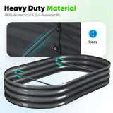 Quictent Galvanized Raised Garden Bed Kit with Self Watering System and Mesh Cover, Large Oval Metal Outdoor Planter Garden Boxes for Vegetables Herbs Flowers, 6x3x1Ft Quictent