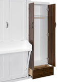 Harper & Bright Designs Queen Size Murphy Bed, Wooden Queen Wall Bed with Closet, Drawers and Desk, White Harper & Bright Designs