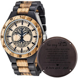 Personalized Engraved Wooden Watch for DAD Unique Father's Gift to My Dad Customizable Wood Mens Watches Dentily