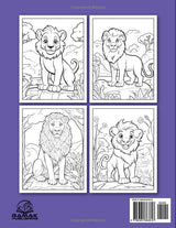 Majestic Lions: Lion Coloring Book for Adults and Kids - 50 Exquisite Designs for Wildlife Lovers and Relaxation Majosta