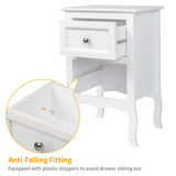 Bonnlo White Nightstand Set of 2, Nightstands with 2 Drawers, Bed Side Table/Night Stand, Small Nightstand for Bedroom, Small Spaces, College Dorm, Kids’ Room, Living Room, Wood, 16W x 12D x 24H Bonnlo