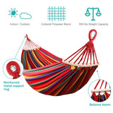 MOSFiATA Camping Hammock 550lb Upgraded Thickened 320G Durable Canvas Fabric Single Hammocks with Two Anti Roll Balance Beam and Sturdy Metal Knot Tree Straps for Camping, Patio, Backyard, Outdoor MOSFiATA