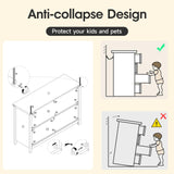 Vabches Storage Cabinet with 4 Barn Doors, 47.3'' Coffee Bar Buffet Cabinet, Sideboard Buffet Cabinet for Dinning Room, Kitchen & Living Room,White Vabches