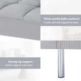 Modern Velvet Futon Sofa Bed,Convertible Sleeper Loveseat with 4 Folding Backrest,78" Comfy Deep Seat Cloud Couch Bed for Living Room Apartment Office (Light Grey) Majnesvon