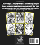 Furious Legends A Coloring Book of Angry Mythical Creatures: Color the Fury of Ancient Myths (ColorNest Coloring Books) WoodArtSupply