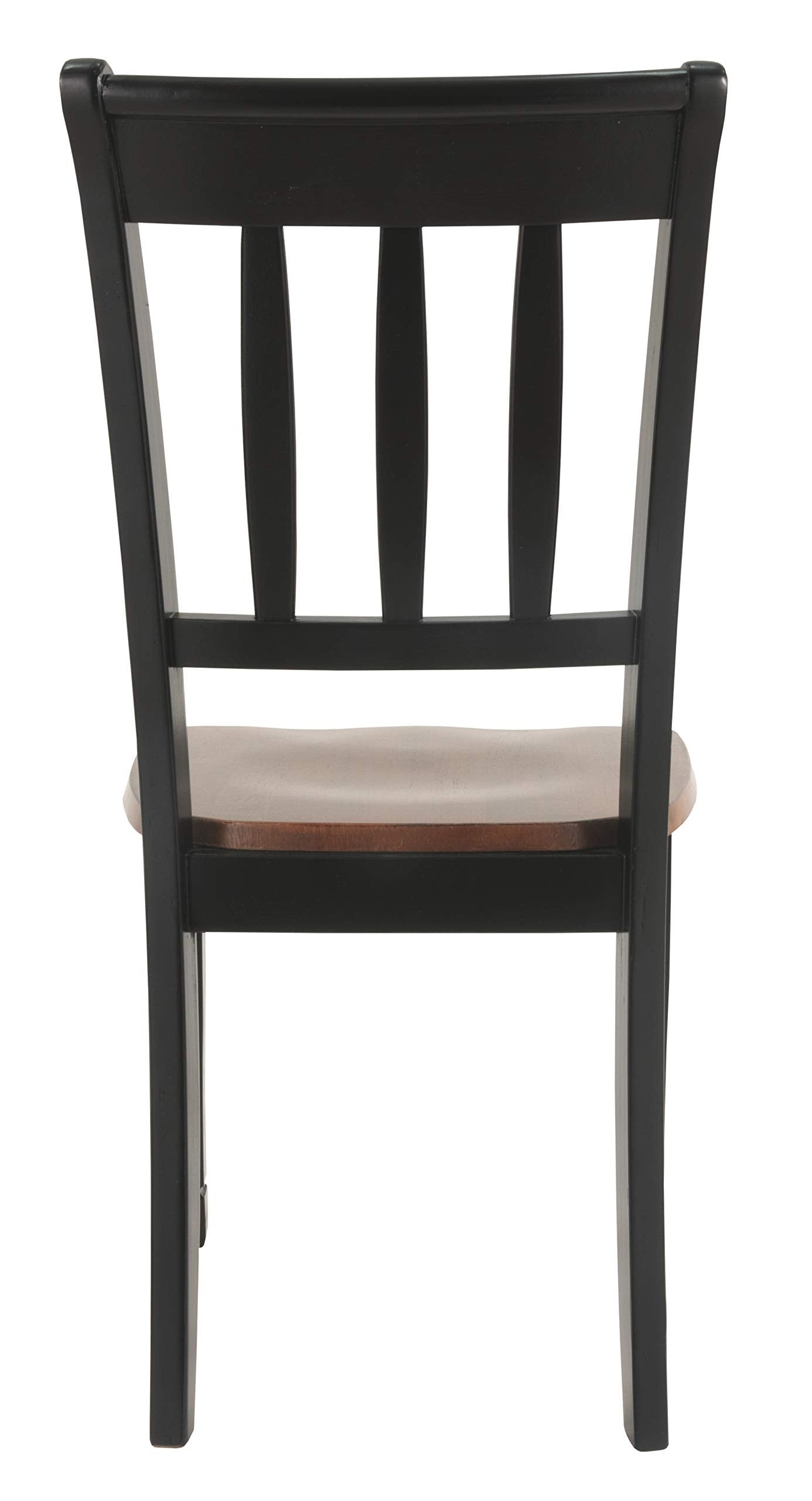 Signature Design by Ashley Owingsville Modern Farmhouse Dining Room Side Chair, Set of 2, Black and Brown