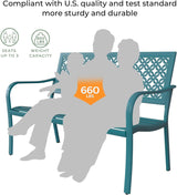 Grand patio 50" Outdoor Bench, Garden Benches with Anti-Rust Metal Powder Coated Frame, Patio Bench for Front Porch Park Outside Furniture Decor, Lake Shore Grand patio