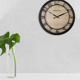 Presentime & Co 13" Farmhouse Series Wall Clock, Quartz Movement, Shiplap Style,Raised 3D Arabic Numeral, Oil Rubbed Bronze Presentime