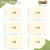 FSWCCK 24 Pieces Unfinished Hanging Wood Sign Blank with Ropes, Rectangle Blank Wood Sign Plain Hanging Craft Door Signs Wall Art Farmhouse Wooden Sign for Door Wall Art Decoration (6 Style) FSWCCK