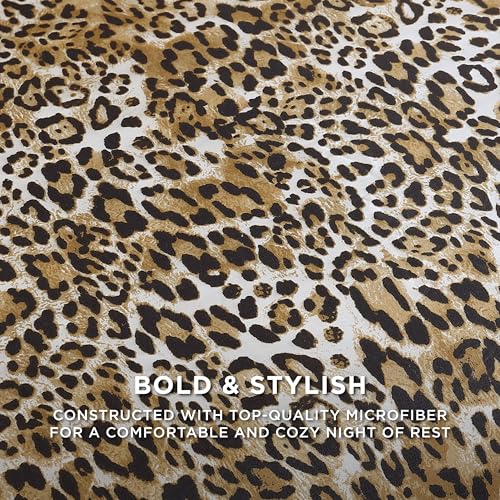 Juicy Couture Twin/Twin XL Leopard Satin Comforter Set - Cheetah Print 2-Piece Machine Washable Reversible Animal Print Bedding Comforter and Sham Set Juicy Couture