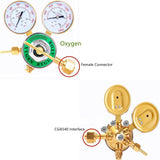 Baotkere 2pcs Dual Welding Gas Regulators, Oxygen (CGA-540) and Acetylene (CGA-510) Combo Brass Gauges Two-piece Suit Compatible with Victor Harris Torch Cutting kits Baotkere
