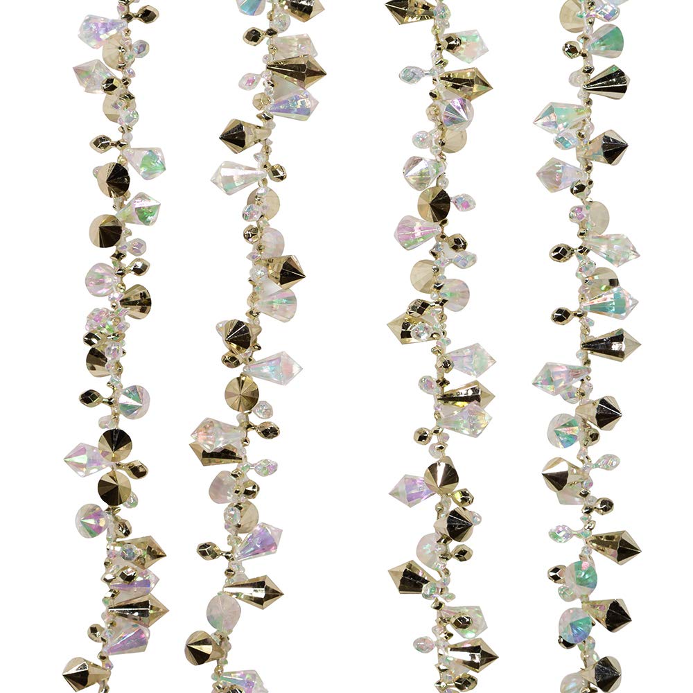 Kurt Adler H2086GO Gold And Irridescent Bead Christmas Tree Garland (9 Feet) Kurt S. Adler