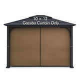 Gazebo Universal Replacement Privacy Curtain - Wonwon Privacy Panel Canopy Side Wall with Zipper for 10' x 12' Outdoor Gazebo (Brown) Wonwon