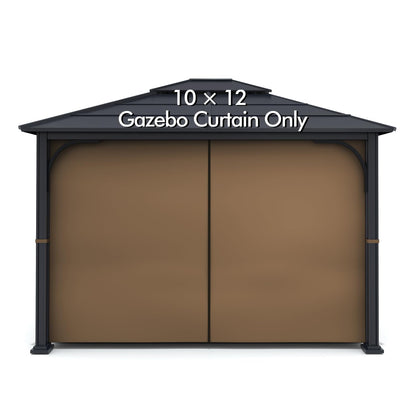 Gazebo Universal Replacement Privacy Curtain - Wonwon Privacy Panel Canopy Side Wall with Zipper for 10' x 12' Outdoor Gazebo (Brown)