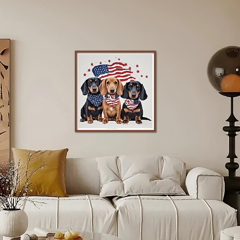 Kulvci Diamond Art Painting Kits for Adults, Dog Diamond Art Kits for Beginners, 5D DIY Full Drill Gem Craft for Home Decor Gift 12x12inch Kulvci