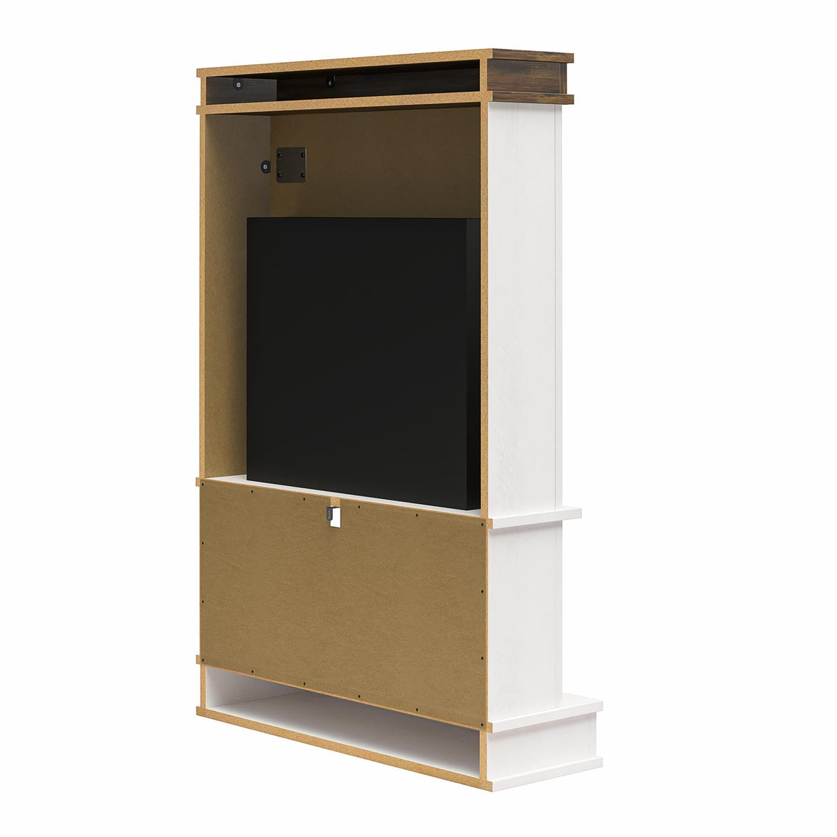 Ameriwood Home Mateo Electric Fireplace with Mantel & Open Shelf, 30", Ivory Oak Ameriwood Home