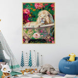 Paint by Numbers kit for Adults Beginner Bathroom Lion, Easy Paint by Number Kits on Canvas Retro Flowers Acrylic Painting Home Decor, 12 x 16 Inch Peeua