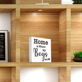 Mom Gifts, Home is Where My Boys are Sign, New Mom Gifts, Housewarming Gifts, Christmas Mothers Day Gifts for Mom Mother Mommy, Funny Home Decorations 5 X 5 inch WXUMTM