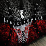 Axolotl Basketball Bedding Set for Boys Kids Teens,Soft Microfiber Black and Red Sports Theme Basketball Bedding Sets Full Size with 1 Comforter and 2 Pillowcases All Season Axolotl