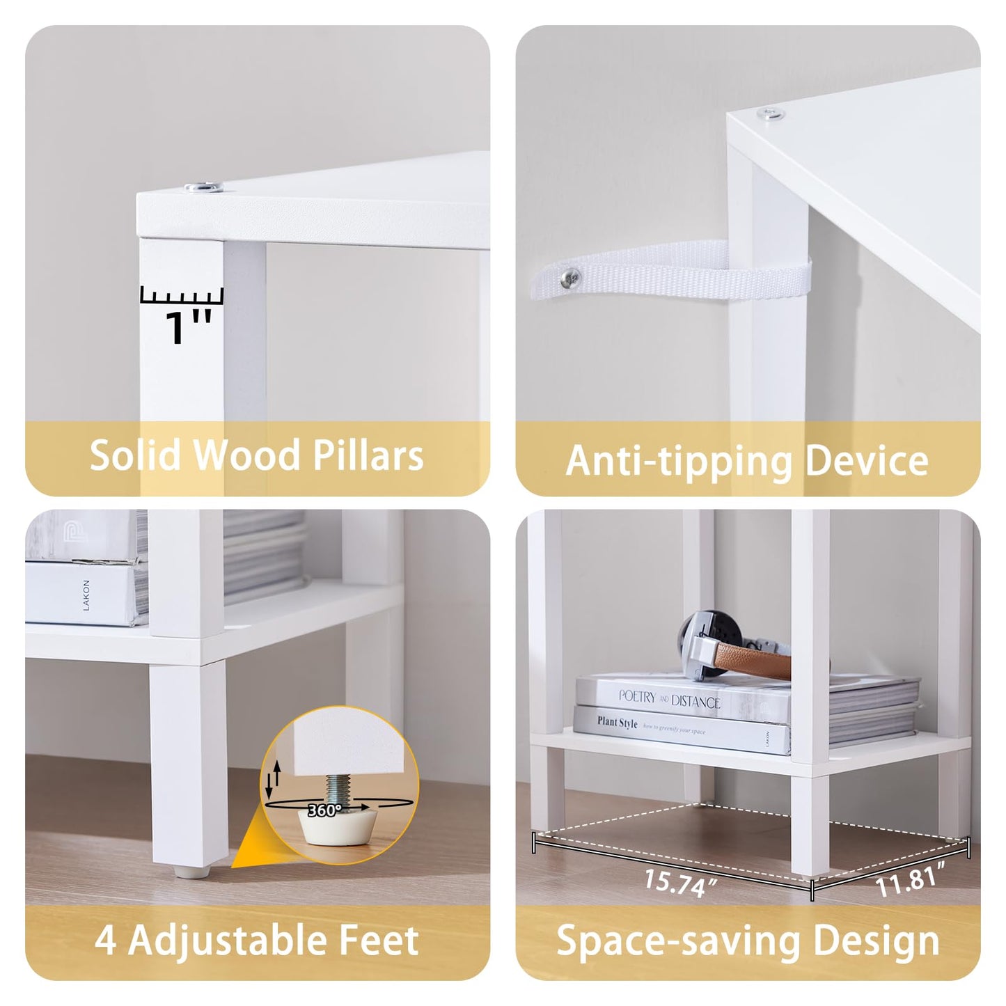 YUFAM 66in Tall Bookshelf 6-Tier Small Narrow Bookcase, Skinny Book Shelf for Small Space, Farmhouse Slim Shelf with Storage, Wood Freestanding Display Thin Bookshelves for Living Room, Office, White