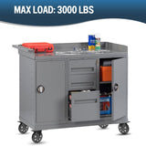 6 Inch Caster Wheels 3000lbs,Heavy Duty Casters Set of 4 with Brake, No Noise Polyurethane Swivel Caster Wheels for Cart,Furniture,Workbench(Free Screws & Spanners) Wieyunn