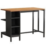 Tribesigns Kitchen Island, Kitchen Shelf Kitchen Bar Table with 5 Open Storage Shelves and Large Worktop, Industrial Butcher Block Island (Stools Not Included) Tribesigns