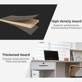 Huariifowm Modern L Shape Reception Desk with Counter,Stylish Front Desk Reception Counter with Drawers, Open Shelves, and Keyboard Tray (Walnut+Iron Gray/Left, 87" L*24" W*41" H) Huariifowm