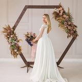 Wooden Wedding Arch 5.9FT, 6.5 FT, 7.2 FT Wood Arch for Wedding Ceremony, Wedding Arbor Backdrop Stand for Garden Wedding, Parties, Indoor, Outdoor, Wooden Wedding Arch Rustic Farmhouse Theme Wedding by Eli