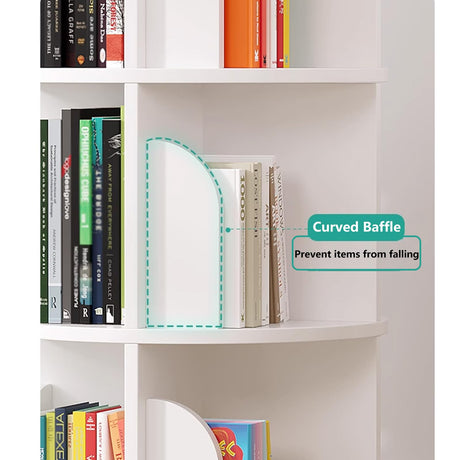 HRTLSS 360° Rotating Solid Wood Bookshelf - Space-Saving Multifunctional Corner Storage Solution HRTLSS