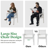 AMERLIFE 7-Piece HDPE Outdoor Dining Table Set with 6 Chairs, 71" L Patio Dining Furniture Set with Umbrella Hole, Modern Dinner Table & Chairs Set for Garden, Backyard, Poolside, White AMERLIFE