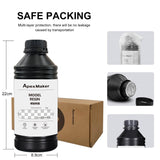 ApexMaker 3D Printer Resin Clear, 1000g, High Precision, Low Odor, Quick Curing Standard Resin, 385-405nm UV Curing 3D Printing Liquid Photopolymer Resin for LCD DLP SLA 3D Printers Translucent ApexMaker