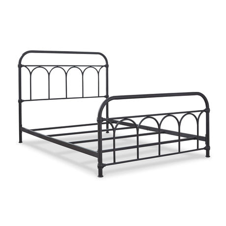 Signature Design by Ashley Nashburg Industrial Farmhouse Metal Bed, Full, Matte Black Signature Design by Ashley