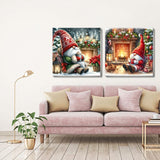 2 Pack Gnome Paint by Numbers Kit for Adults Beginner with Framed,Christmas Easy Adult Paint by Number Kits on Canvas DIY Painting for Beginners Art by Numbers for Home Wall Decor 10x10 Inch NEGEKFKX