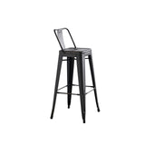 AC Pacific 30” Metal Barstool Set of 2 – Country Rustic Style with Low Back, Lightweight & Sturdy Build, Easy Assembly – Distressed Black AC Pacific