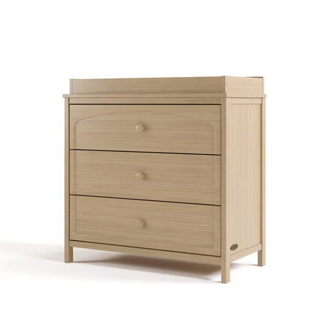 Graco Olivia 3 Drawer Changing Table Dresser (Driftwood) – GREENGUARD Gold Certified Baby Dresser with Changing Table Top, Includes Interlocking Drawer System Graco