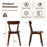 DELAVIN Soild Wood Dining Chairs Set of 6, Mid Century Oak Wood Kitchen Chairs, Vintage Dining Room Chairs Set Suitable for Kitchen, Stackable Dining Chairs, Walnut DELAVIN