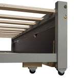 Harper & Bright Designs Extending Daybed with Trundle Twin to King Design Sofa Bed for Living Room or Bedroom Furniture, Gray Harper & Bright Designs