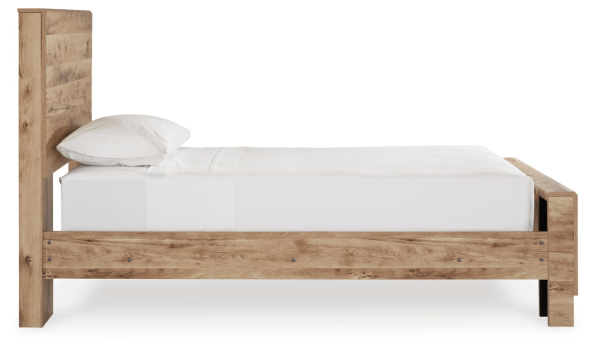 Signature Design by Ashley Hyanna Rustic Twin Panel Bed, Foundation or Box Spring Needed, Light Brown Signature Design by Ashley