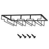 MOCOUM Wine Glasses Rack Under Cabinet Stemware Rack,Wine Glass Hanger Rack Wire Wine Glass Holder Storage Hanger for Cabinet Kitchen Bar (4 Rows) MOCOUM