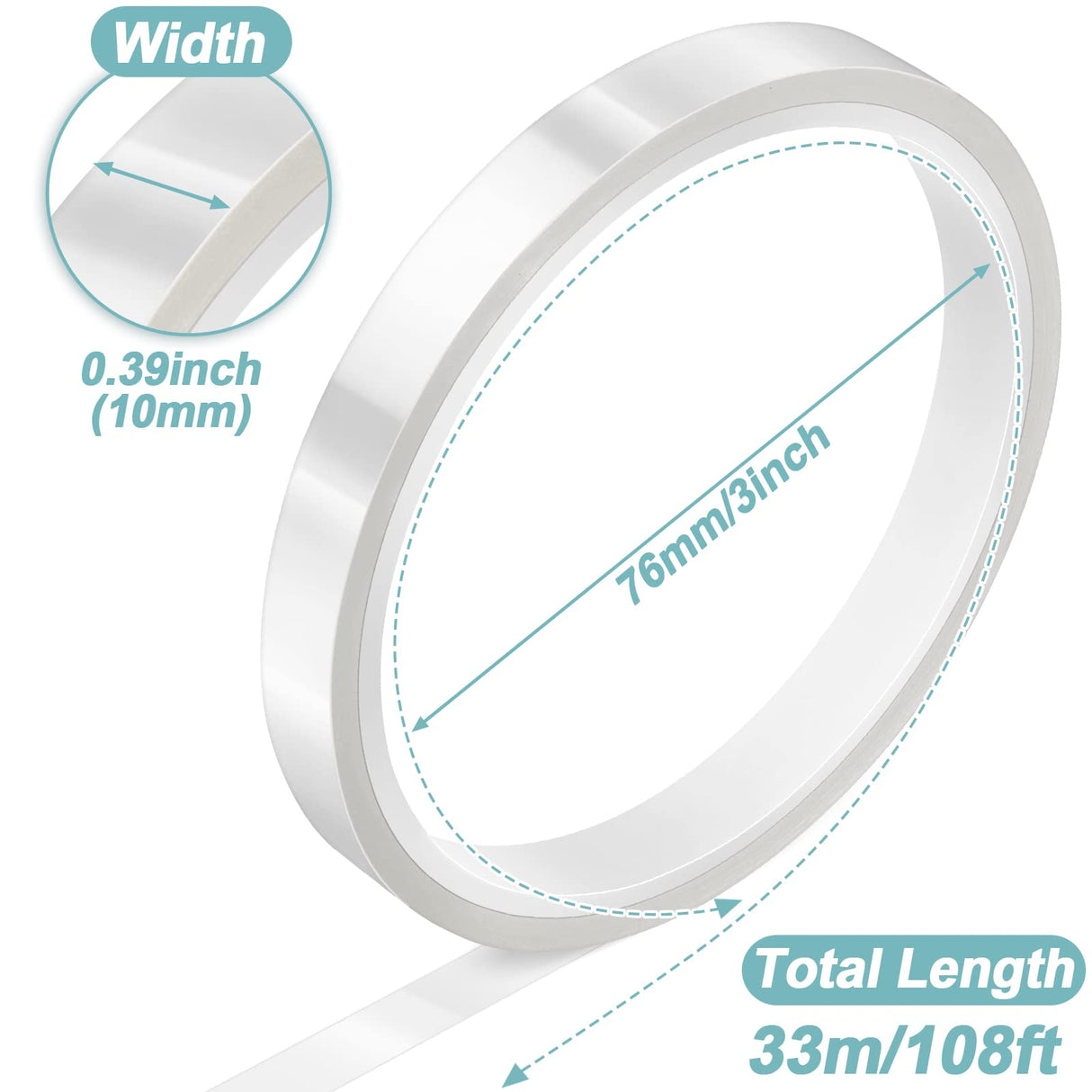 selizo 6 Pack Heat Tape for Heat Press Sublimation, Heat Transfer Tape Heat Resistant High Temperature Adhesive Tape for Dye Sublimation, HTV Craft (Clear) selizo